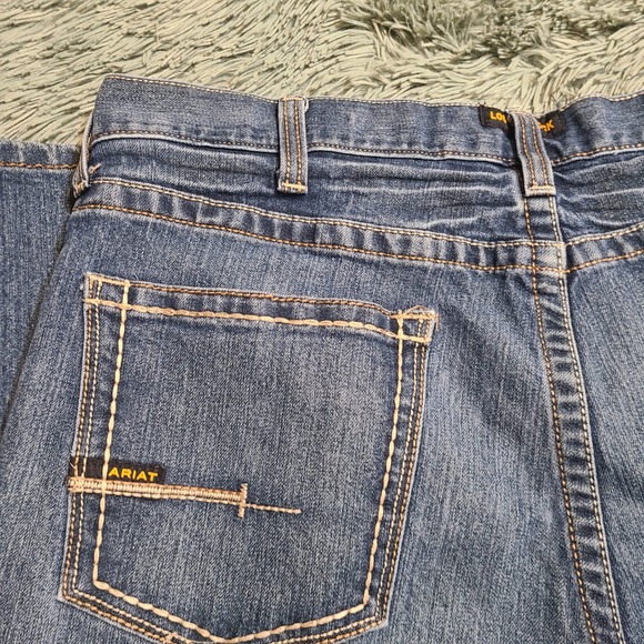Ariat Rebar M5 Mens Denim Work Jeans Straight Leg Knife Pocket 42x30 Fits‎ 41x29 - Picture 2 of 7